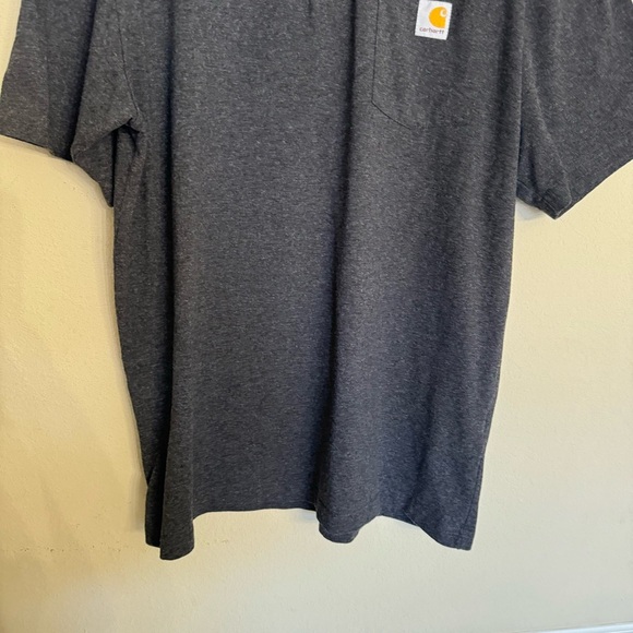 Carhartt Original Fit 1/4 Button Sz L Short Sleeve Shirt Gray Tee Workwear - Picture 8 of 13